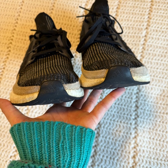 Adidas UltraBoost 19 Core Black and Raw Sand / Light Brown F35241 Men's Size 12 - Picture 4 of 7